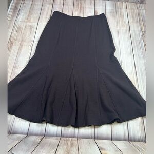 Eileen Fisher Dark Brown A-Line Skirt. Wool Blend. Size Petite Small.